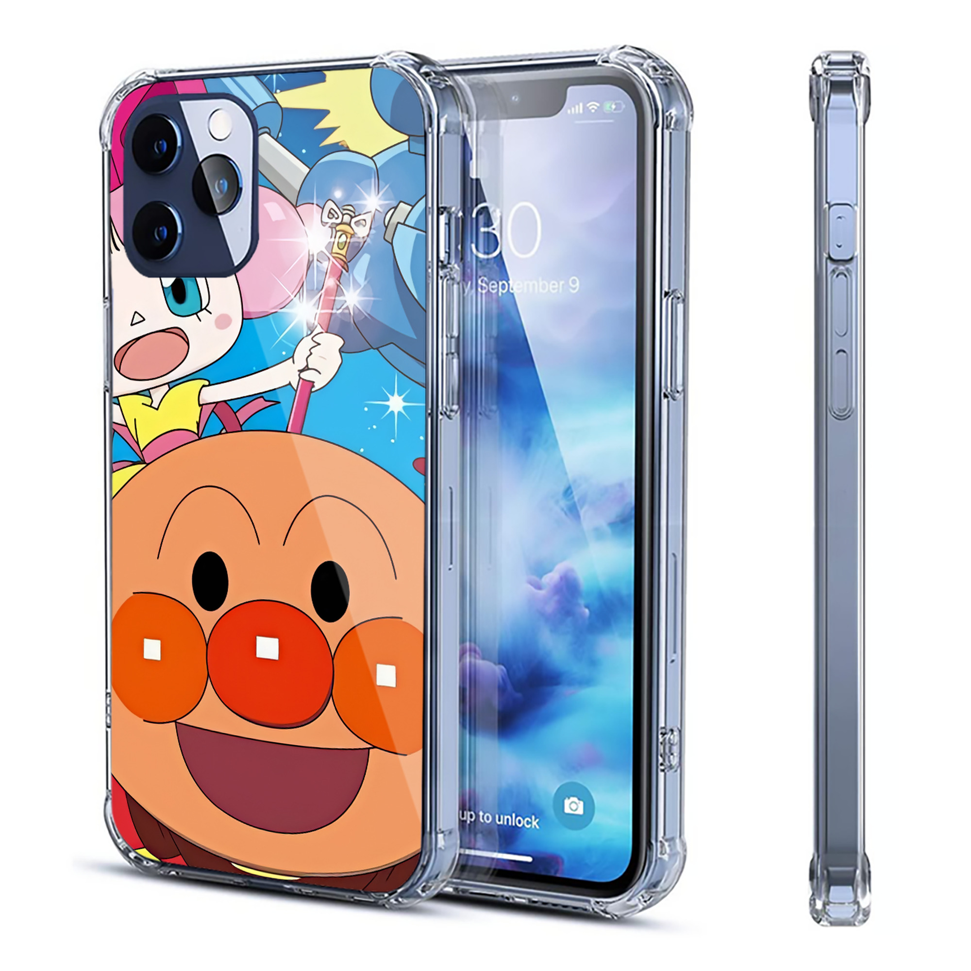 （画像用） アンパンマン Anpanman 【iPhone 12シリーズ対応】透明スマホケース（クリアソフトケース）